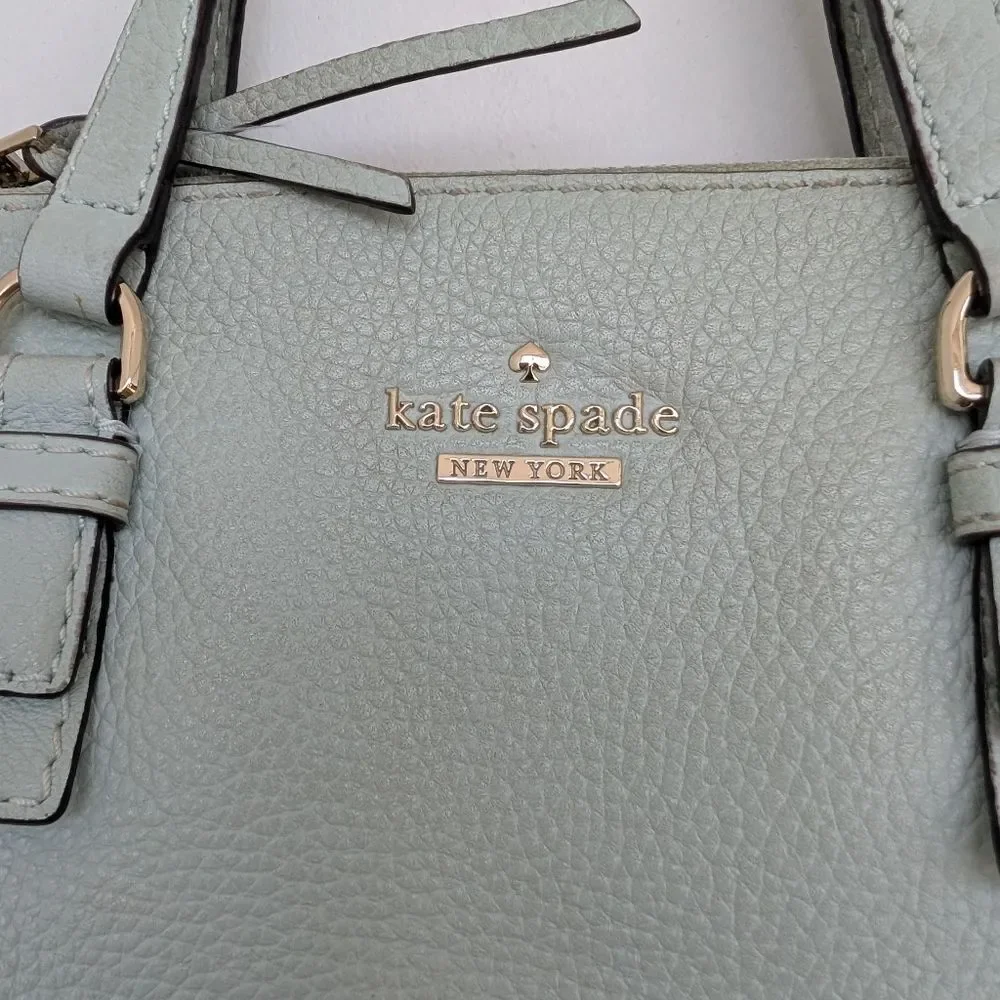 Kate Spade Jackson Street Hayley 100% Leather Sage Green Tote Crossbody Bag